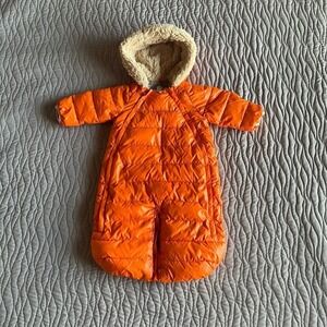 7am Enfant Doudoune Infant Bunting Snowsuit Orange Size 3-6mos